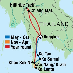 18 Day tour departing Bangkok - Highlights Bangkok, Chiang Mai, Koh Samui