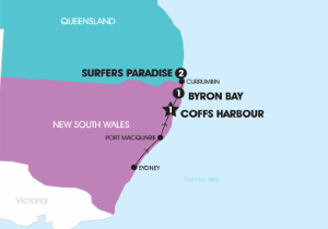 5 Day tour departing Sydney - Highlights Sydney, Coffs Harbour, Byron Bay, Gold Coast