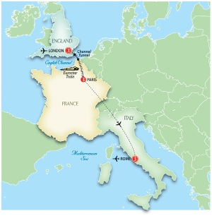 10 Day tour departing London - Highlights London, Paris, Rome, Circus Maximus