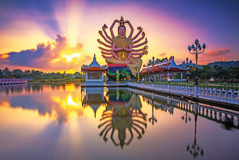 Wat Plai Laem temple in Koh Samui