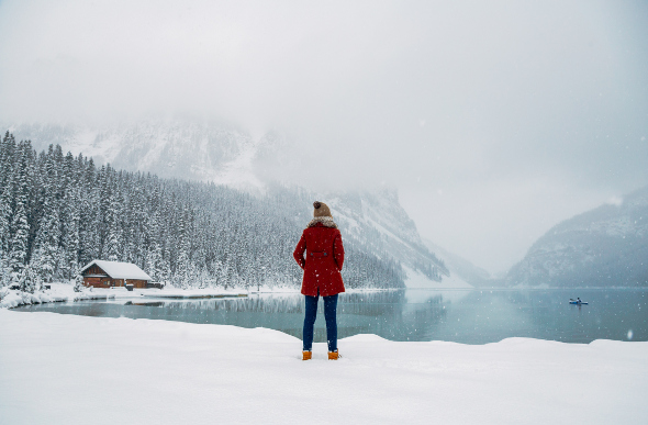 Lake Louise in Banff National Park in winter