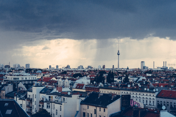 Berlin city skyline view