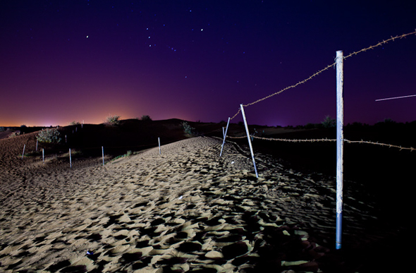 Dubai desert at night