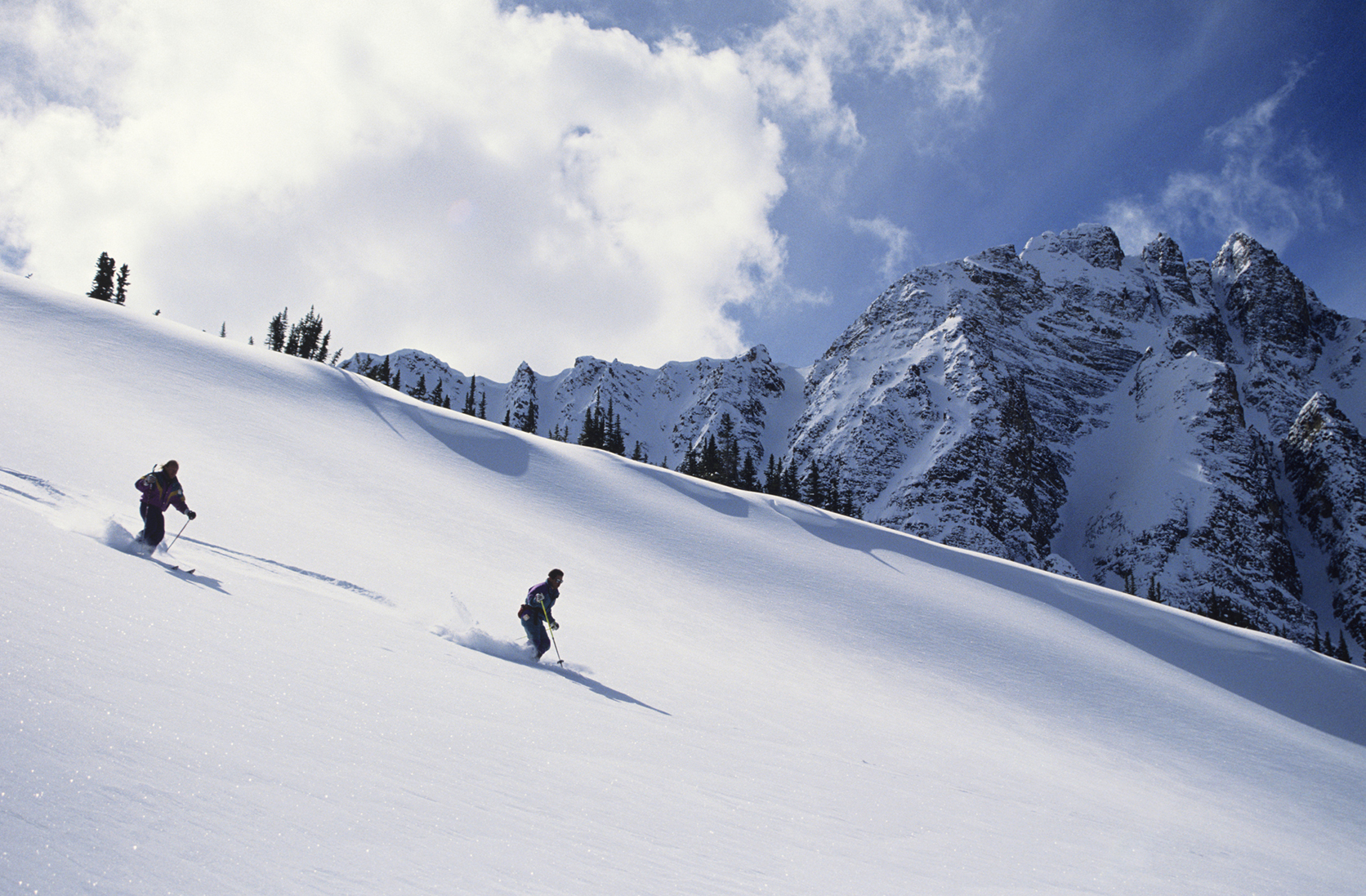 Two skiers take on Jasper National Park