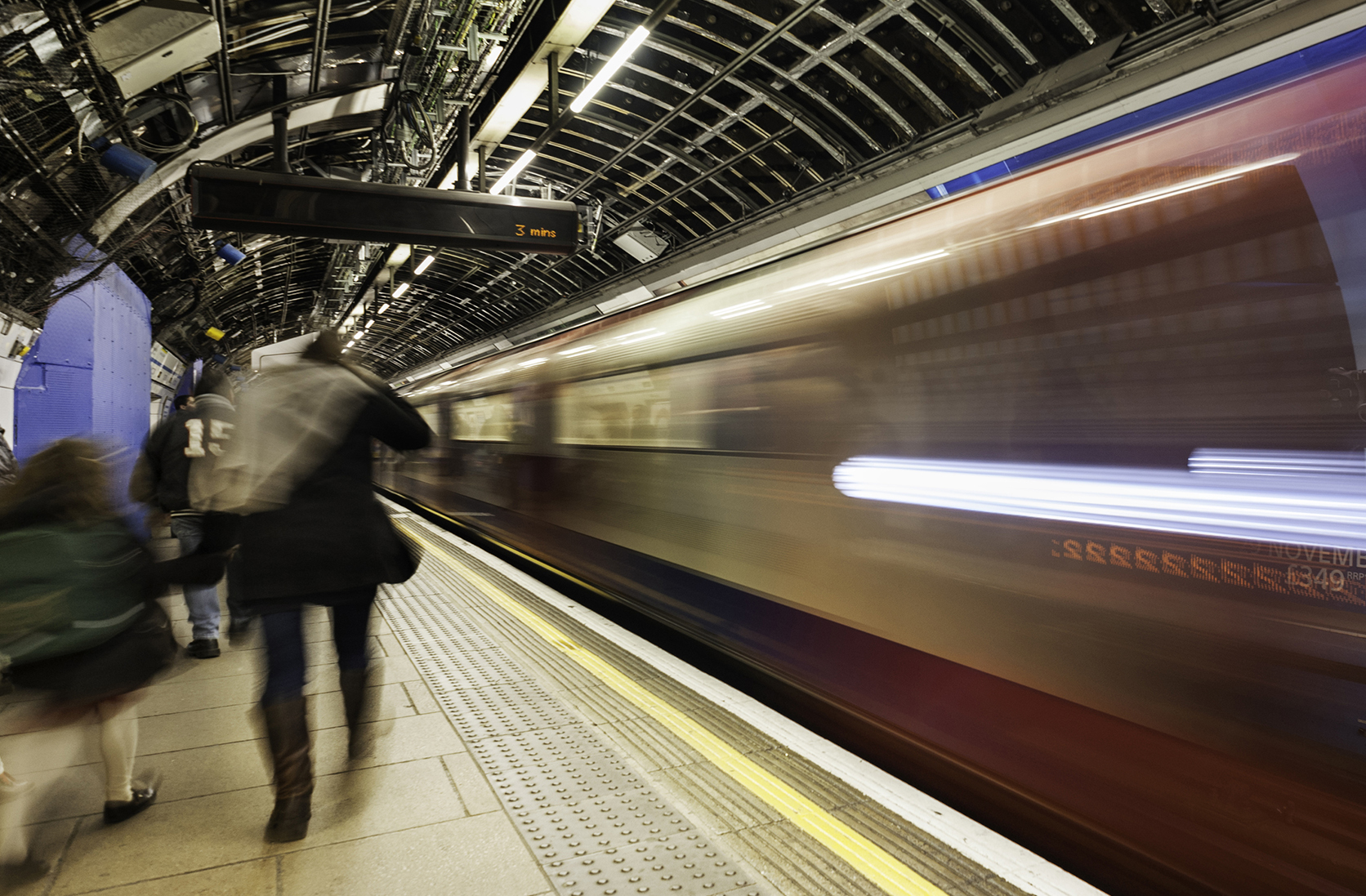 A busy tube station on the London Underground