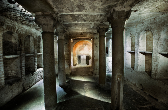 The Roman Catacombs has ornate tombs under Rome's streets