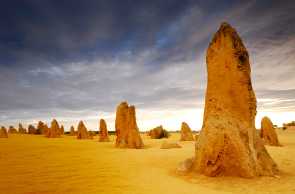 The Pinnacles rise from the desert sands along Western Australia's Indian Ocean Drive.