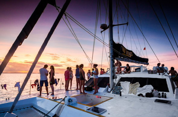 Sunset on yacht in the Whitsundays