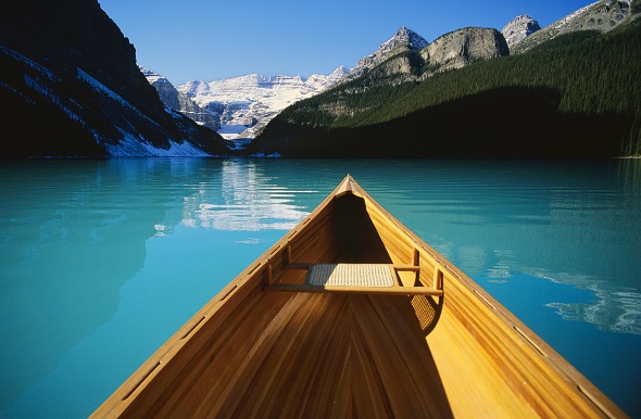 Canoe on Emerald Lake.