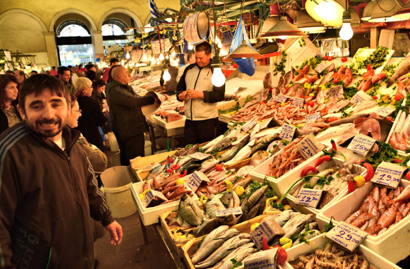 Seafood on sale in Central Market