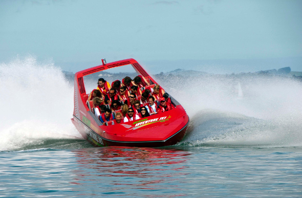 Jet boat ride in Auckland