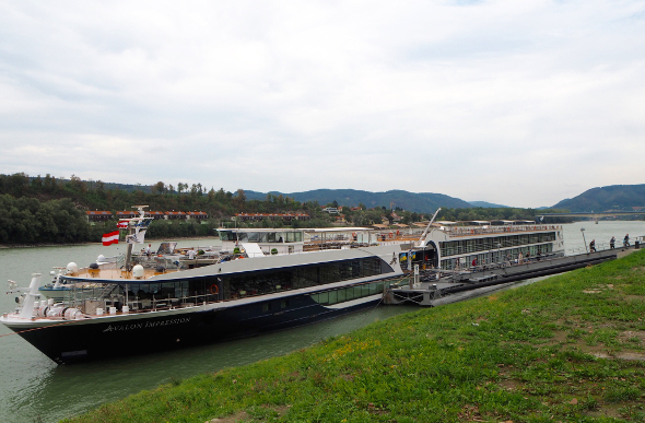 Avalon Impression docked at shore