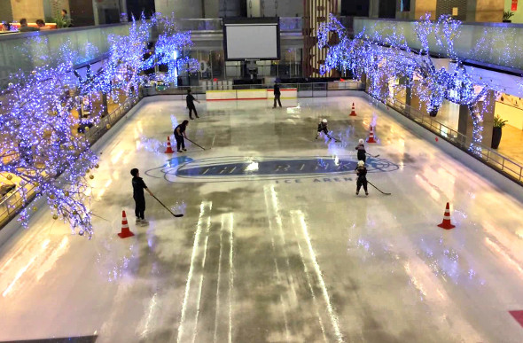  Ice skating is a great way to escape the heat in Bangkok, Thailand.