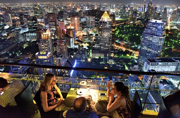 Diners seated at Banyan Tree's Vertigo