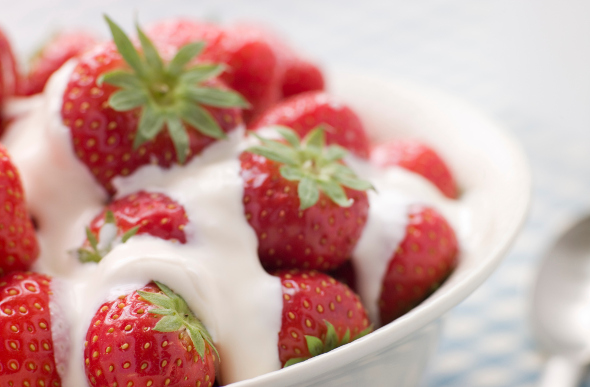 A bowl of strawberries and cream make for a Wimbledon tradition.