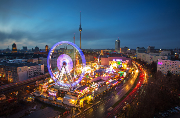 The brightly lit Christmas markets in Berlin