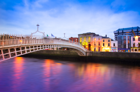 Dublin's Ha'penny Bridge, otherwise known as the Liffey Bridge.