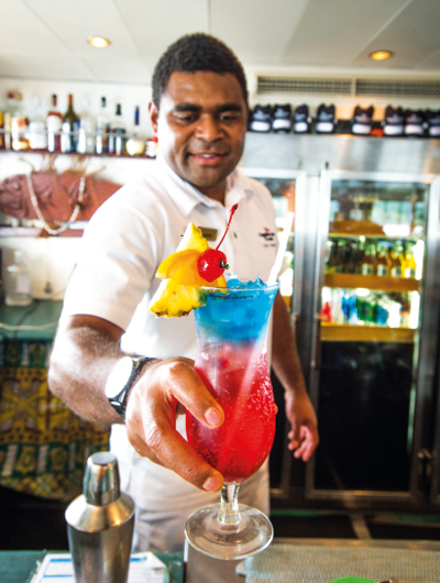 A Tobu Karakarawa cocktail on Reef Endeavour