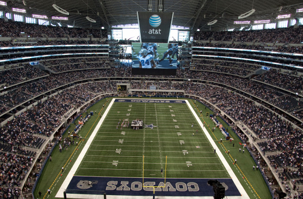 Inside at&t Stadium during a Dallas Cowboys game