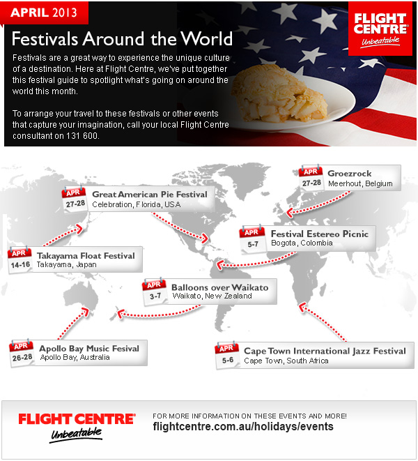 Flight Centre April Festivals