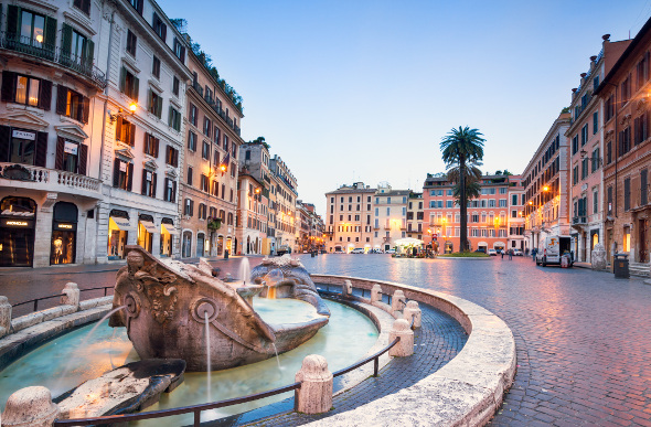 A street scene in Rome, Italy.