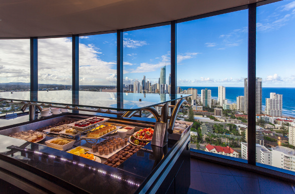 A view of the Gold Coast and ocean from Four Winds