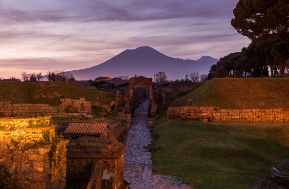 The ruins of Pompeii in the shadow of Mt Vesuvius. Picture: Getty Images