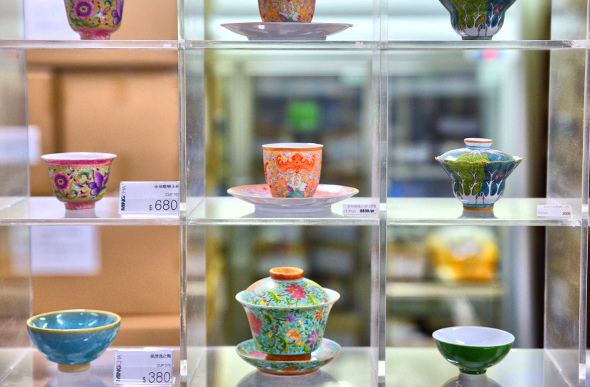 Dainty tea cups at MingCha Tea House