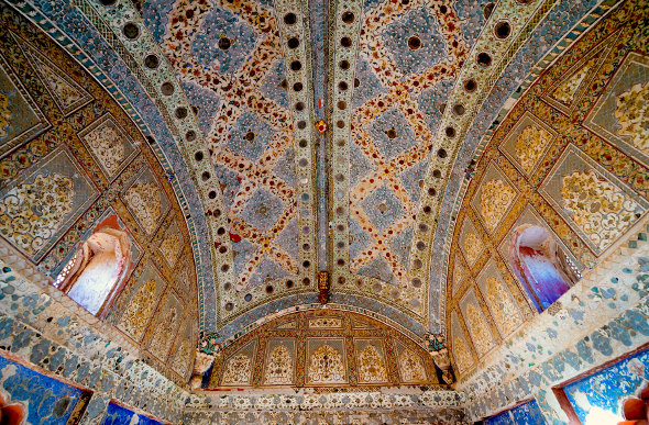 Colourful ceiling in India