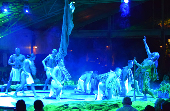  Performers enact Hawaiian legends at the Luau Kalamaku show at Kilohana Estate and Plantation on Kauai.