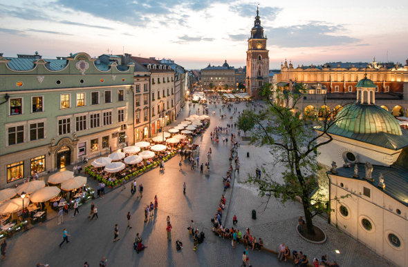 Krakow's historic centre is full of atmosphere.