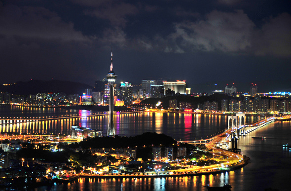 Macau city skyline at night