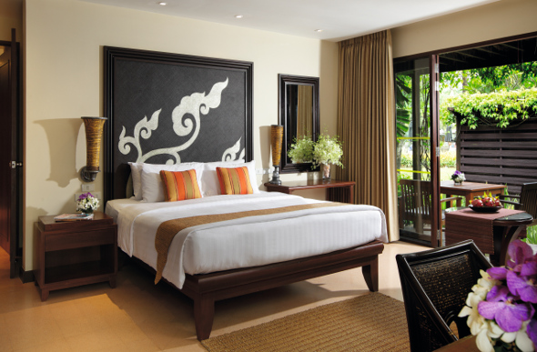 A luxury room at the Movenpick Resort & Spa Karon Beach in Phuket, Thailand.