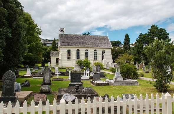   The cemetery at Christ Church  filled with prominent Maori chiefs and early British settlers. 