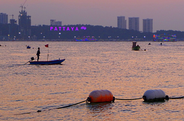 Sunset over the ocean at Pattaya