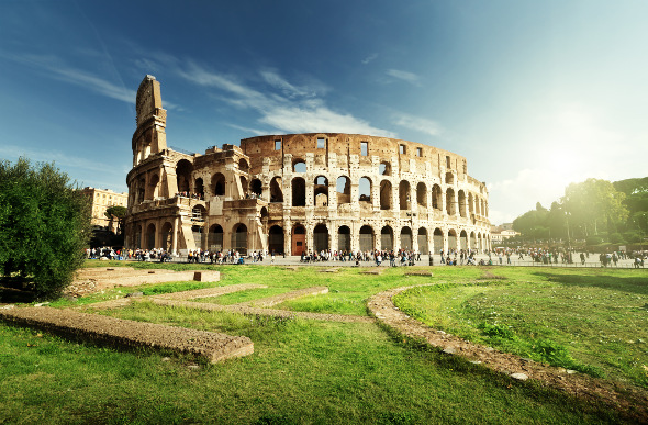 The Colosseum in Rome, Italy.