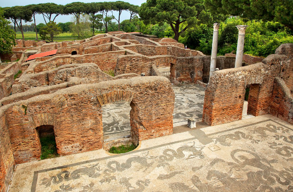 The Baths of Neptune in Ostia Antica, Italy.