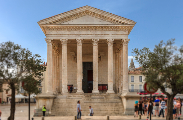  The well-preserved Roman temple facade in Nimes, France. Picture: Getty Images