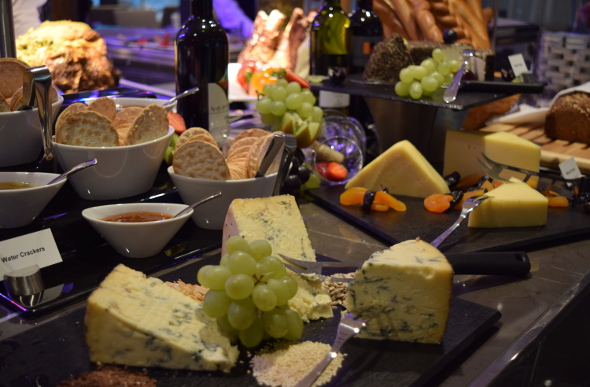 Delicious cheeses are part of the buffet on board Scenic Amber.