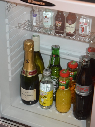 The minibar on board the Scenic Amber.