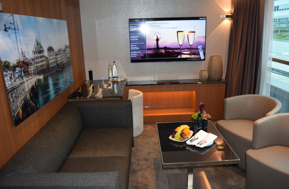 Luxury and comfort await in the Scenic Amber Royal Balcony Suite. Picture: Jason Dutton-Smith