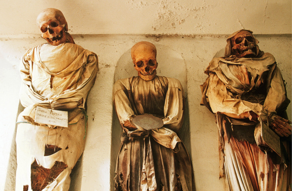 Corpses in the crypt of Palermo’s Capuchin Monastery