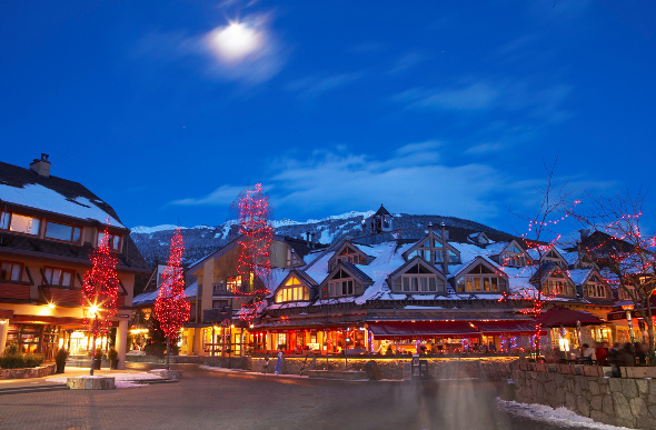 Whistler village in British Columbia, Canada.