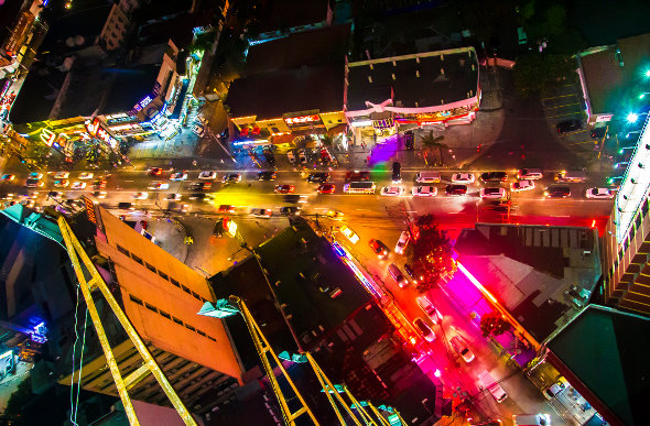  A dizzying view from the rooftops of Manila, in the Philippines.