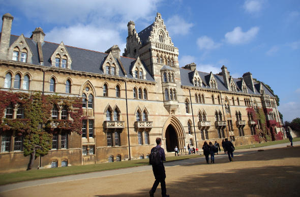 The yellow exterior of Christ Church College