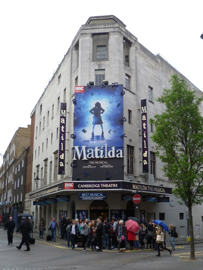 People lining up for Matilda the Musical in London