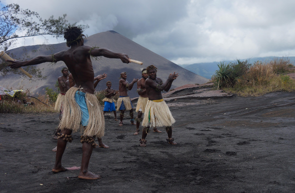 Locals dancing on Tanna in Vanuatu