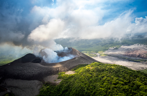 Steaming Mt Yasur in Vanuatu.