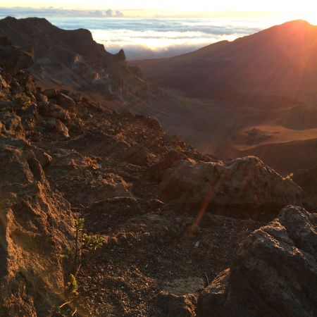 Sunrise at Haleakala, Hawaii.