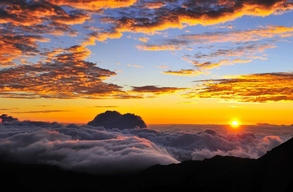 Sunrise at Haleakala, Hawaii.
